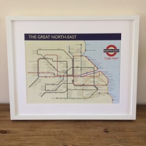 The Great North East Underground Framed